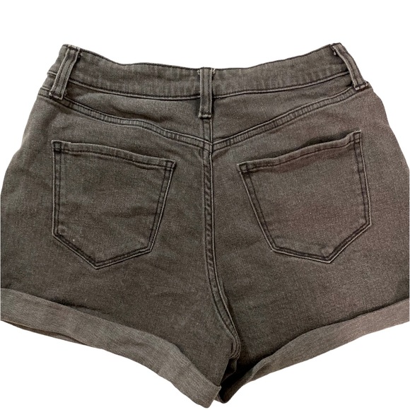 Arizona High Waisted Black Denim Shorts. - Picture 2 of 6